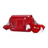FILA Original Box Small Shoulder Bag Casual Fashion Personality Trendy Versatile PU Crossbody Bag Women bags Legendary-Red F13W519172FRD