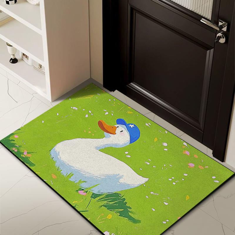 Kreskówkowa jedwabna mata podłogowa na drzwi wejściowe, domowa mata na drzwi wejściowe, mata na brud na drzwi, zewnętrzna odporna na brud, usuwająca kurz, dywan, który można dopasować