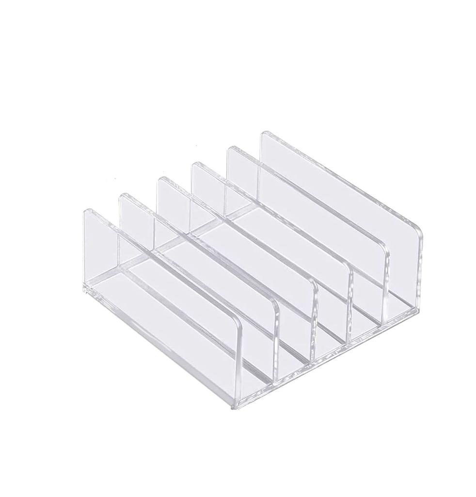 5 Grids Office Document Transparent Acrylic Student Book Rack Plastic Record Rack Desktop Eye Shadow Palette Powder Storage Box