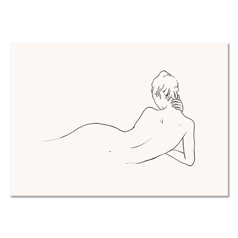 Lila Dahlie Reed Wand Kunst Einfache Linie Sexy Mädchen Landschaft Leinwand Malerei Nordic Poster Drucken Blume Bilder Zimmer Wand Dekor