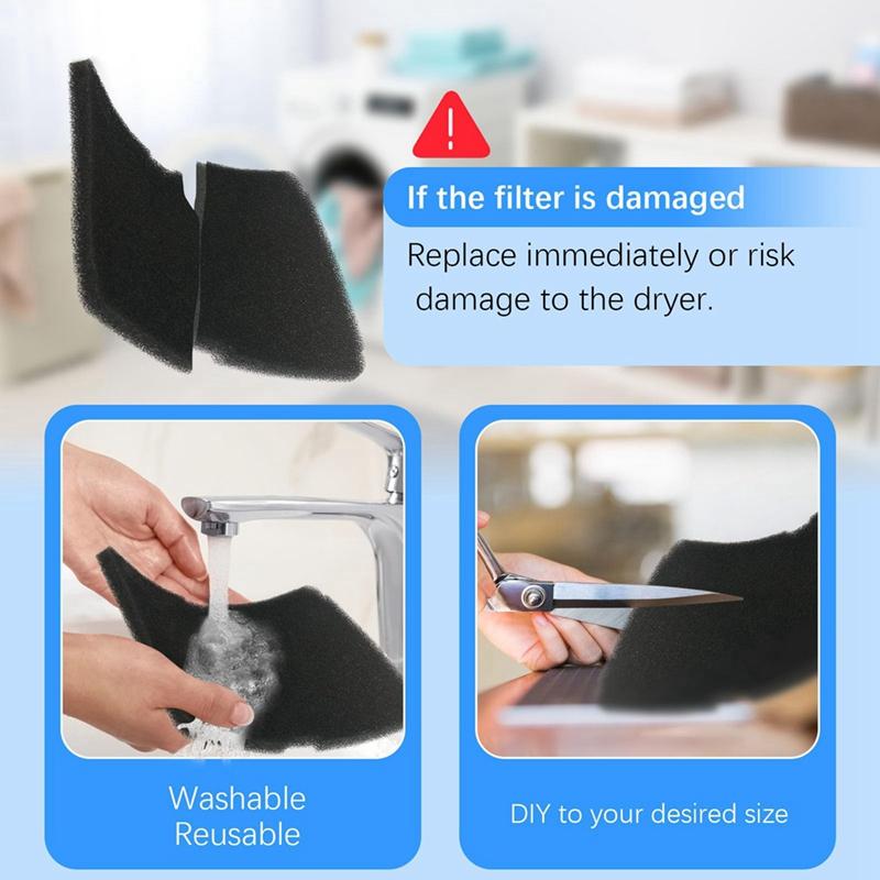 5 ST Torkfilter Svart Svamp För Beko/Grundig/Elektra Bregenz/Blomberg Del 2964840100 Torktumlare Reservdelar