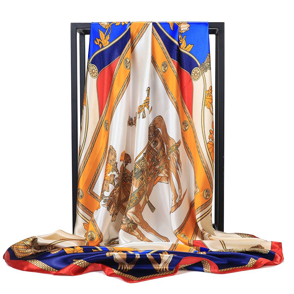 Høykvalitets luksuriøst silkeskjerf pannebånd Skjerf Halsskjerf For kvinner Kjede Silkeskjerf Dekorativt sjal for kvinner