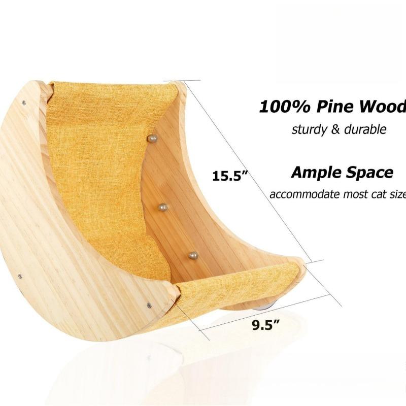 

Hanging Cat Hammock Wooden Pet Cat Hammock Suction Cup Window Kitten Cats Bed Furniture Accessories Kittens Pets Catnap Product жовтий