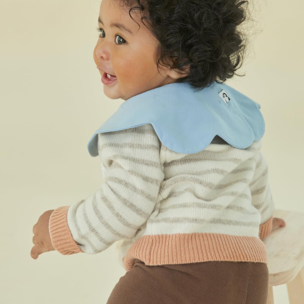 Konny Baby Bib Set Baby Bib Rolling Bib Absorbent and Quick Drying Simple Girl Boy Baby Coordination Baby Shower Gift Stylish Present 5 Blue Sage