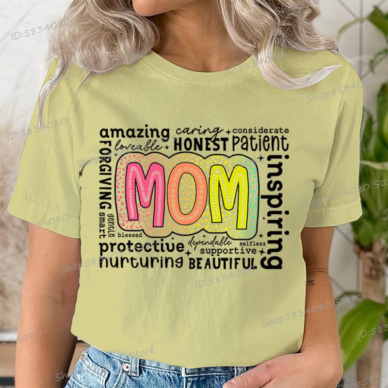 Retro Mutter Mode Lässige Oberteile Geschenk für Mama Lustige T-Shirts Muttertag Klassische Oberteile Mom Life Aufgedrucktes T-Shirt Damenbekleidung