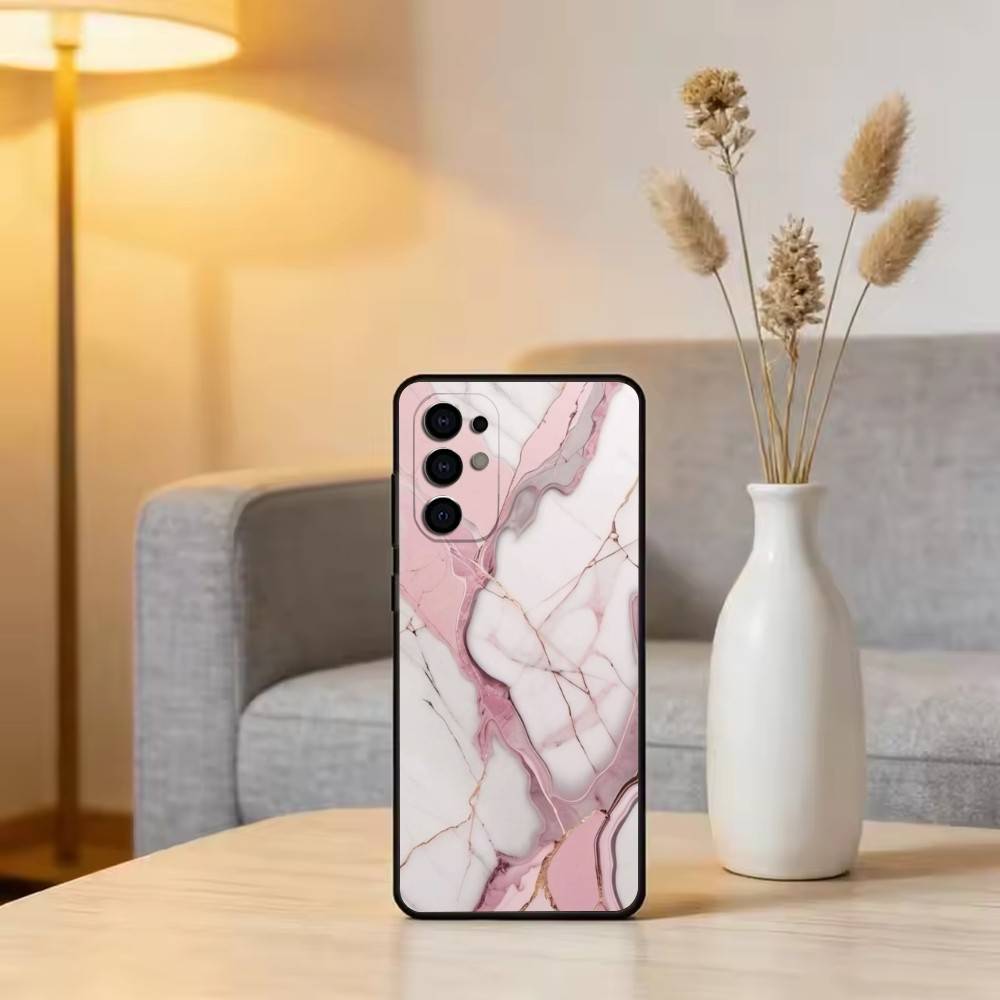 Stylish Marble Pattern Phone Case Black Silicone Soft For Samsung S25,S24,S21,S22,S23,S30,Ultra,S20,Plus,Fe,Lite