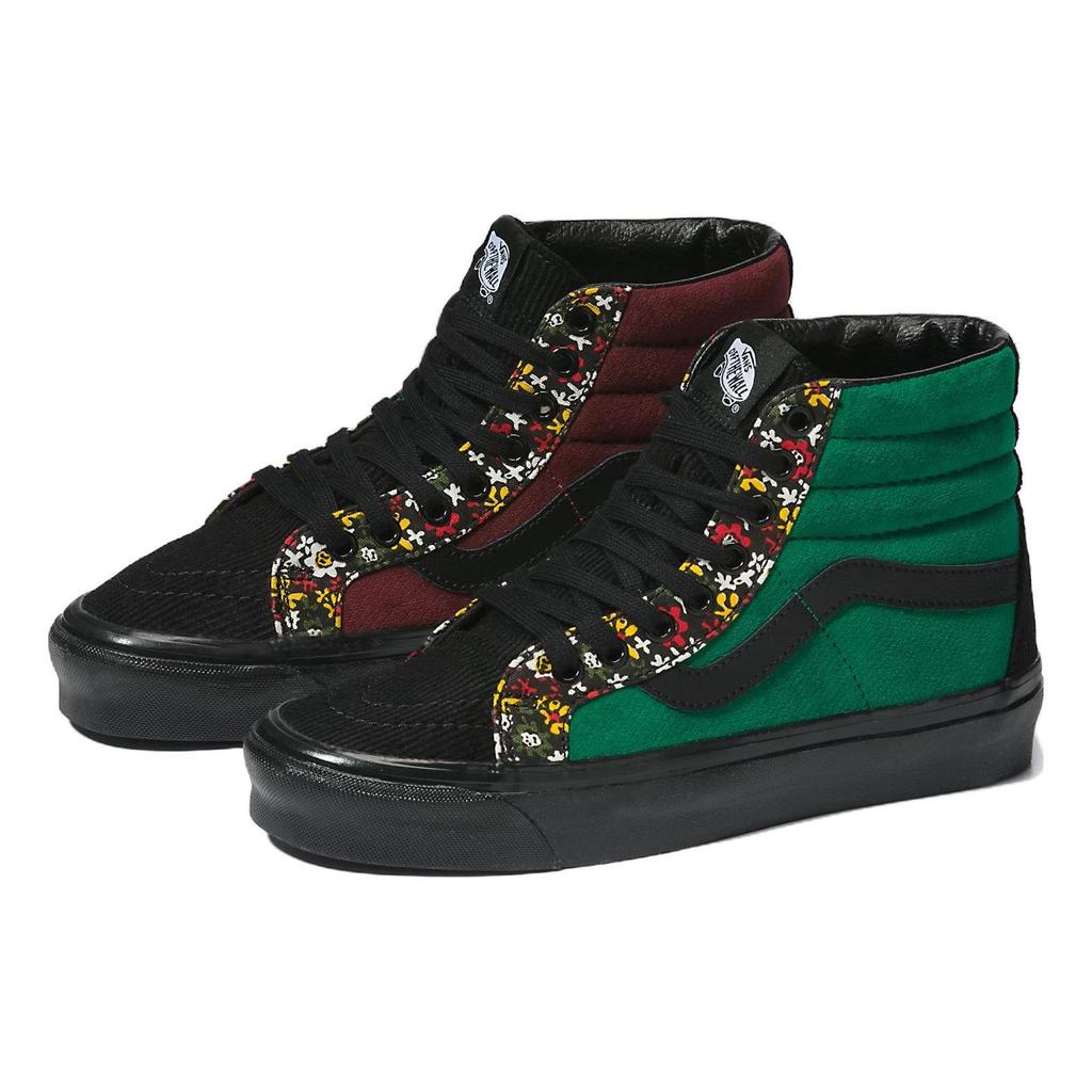 Vans Sk8 Anaheim Factory 38 Dx High Top Skate Shoes Floral Unisex Sneakers Black Green Red VN0A5KXVRGR