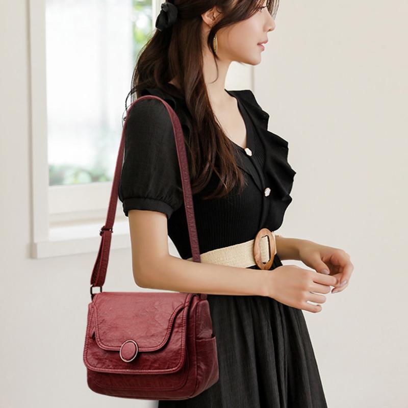 Multiple Pockets Women's Bags Handbag for Women Sac High Quality Soft Leather Bag Luxury Designer Crossbody Shoulder Bags