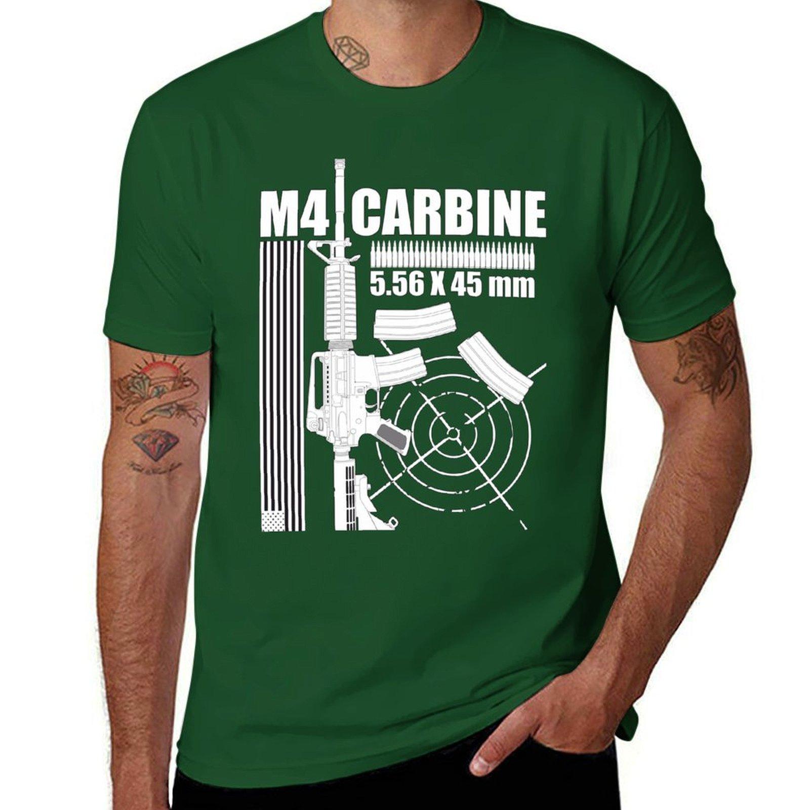 

M4 Carbine T-Shirt quick drying plain boys animal print anime Men s cotton t-shirt 4XL