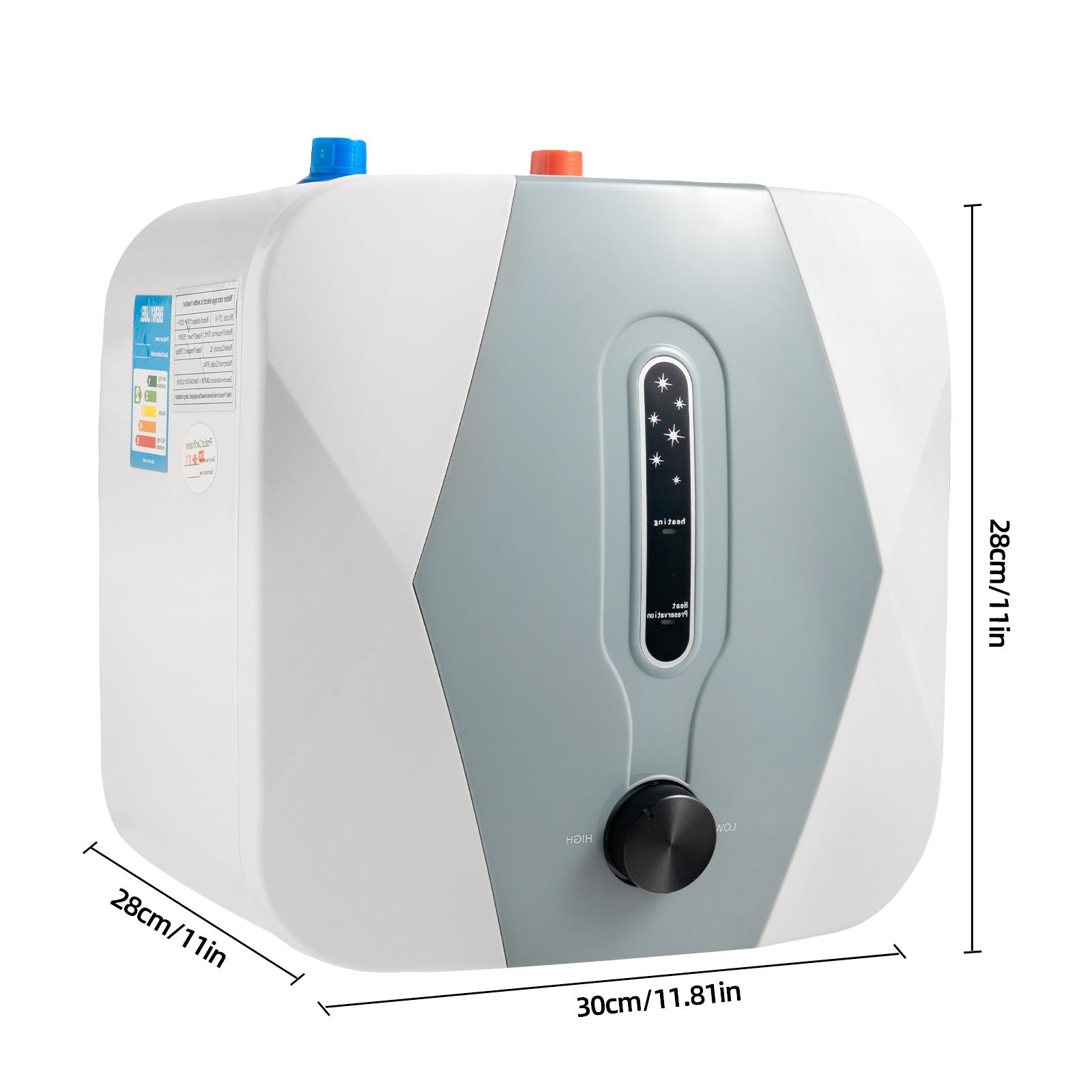 

1500W 110V Mini Water Heater Kitchen Household Electrical Water Heater 2.11Gal & 11.81in Compact Size Easy Install IPX4 белый