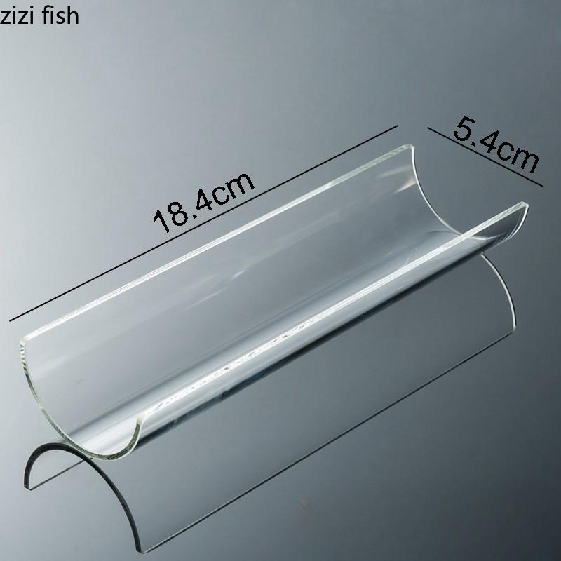 Creative U-shaped Glass Dinner Plate Restaurant Long Strip Dessert Plate Sushi Plate Molecular Cuisine Specialty Tableware