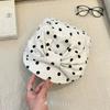 Korean Style Women Retro Polka Dot Bow Beret Cap French Stylish Elegant Sun Hat Versatile Summer New Fashion Baseball Cap