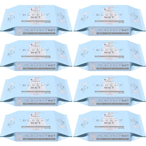 Bulk Purchase: Flushable Oshiri Celeb Wet Unscented Baby Wipes, 60 Wipes (8 Refills)