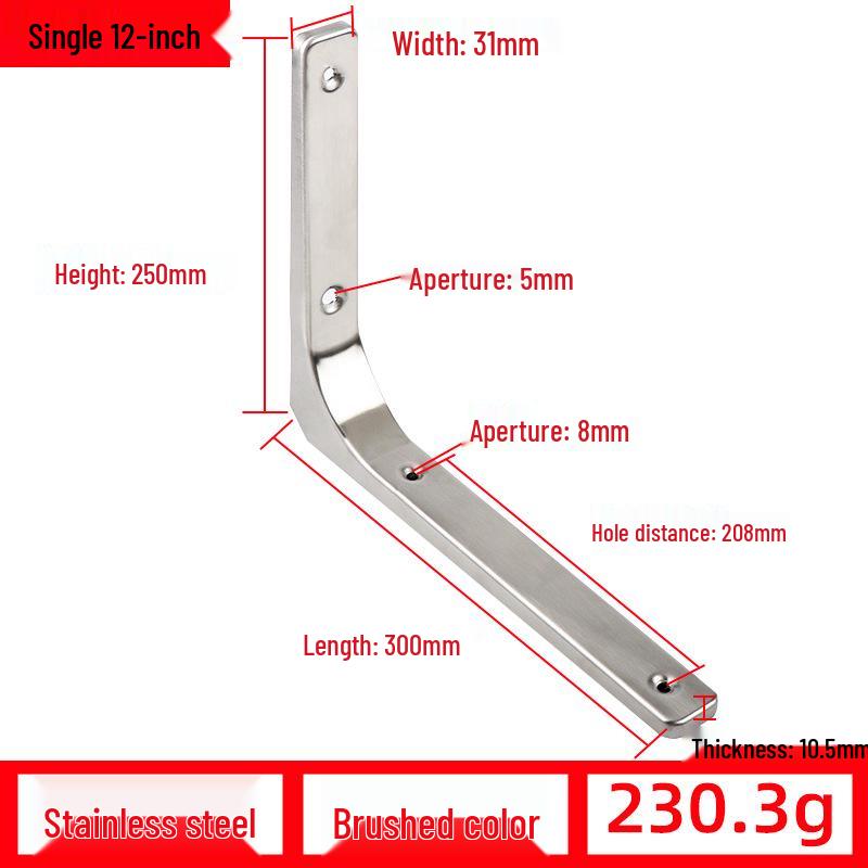 Curved Wall-Mounted Bracket with Load-Bearing Support for Shelves