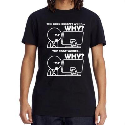 Men's T-shirt 100% Cotton Funny Programmer Print Summer Loose O-neck Cool  for Men Short Sleeve T-shirt Male Tees High Quality