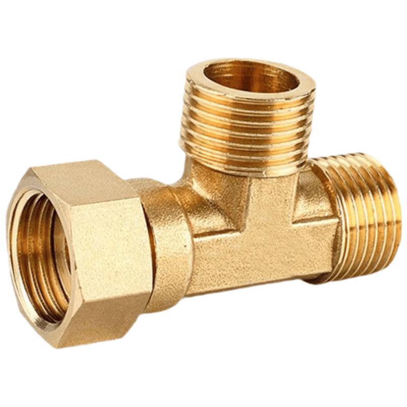 Brass 3-Way Splitter Pipe Connector