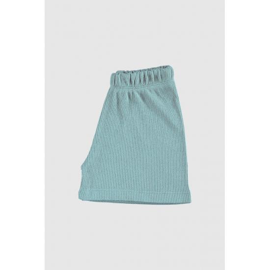 Waffelstrukturierter Shorts-Kinderanzug