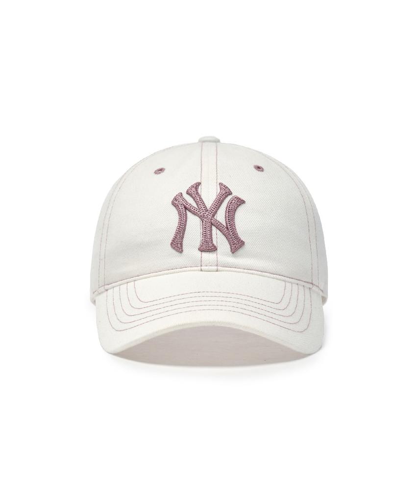 Emelbi Basic Denim Unstructured Ball Cap Ny (Cream)