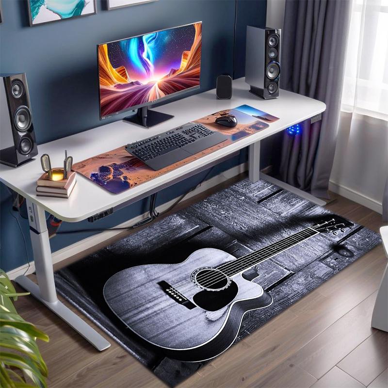 1Pc Musical elements Printed circular carpet, home door mat, outdoor travel protection carpet A10