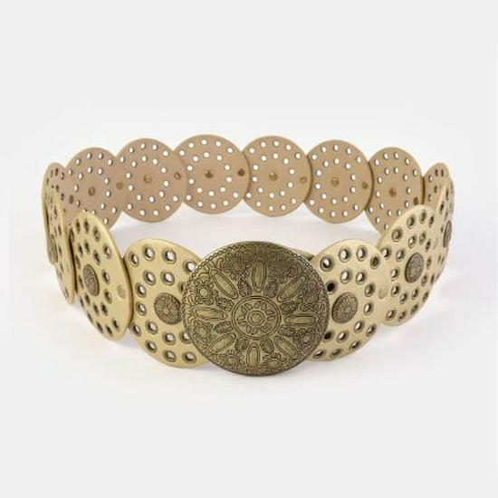 Y2K Retro Denim Women's Western Leather Belt - Versatile, Stylish, Hollow Round Design