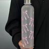 1L Butterfly Style Water Bottle, Gradient Matte Plastic Sports Flask, Anti-Slip Leak-Proof Gym Thermos with Stainless Steel Lid