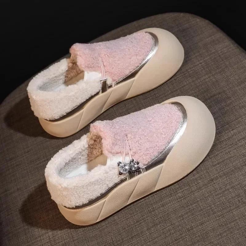 

Модные теплые хлопковые кроссовки на плоской подошве, короткие плюшевые туфли на платформе для женщин, повседневные туфли на плоской подошве из вулканизированной ткани Zapatos De Mujer 2024 35