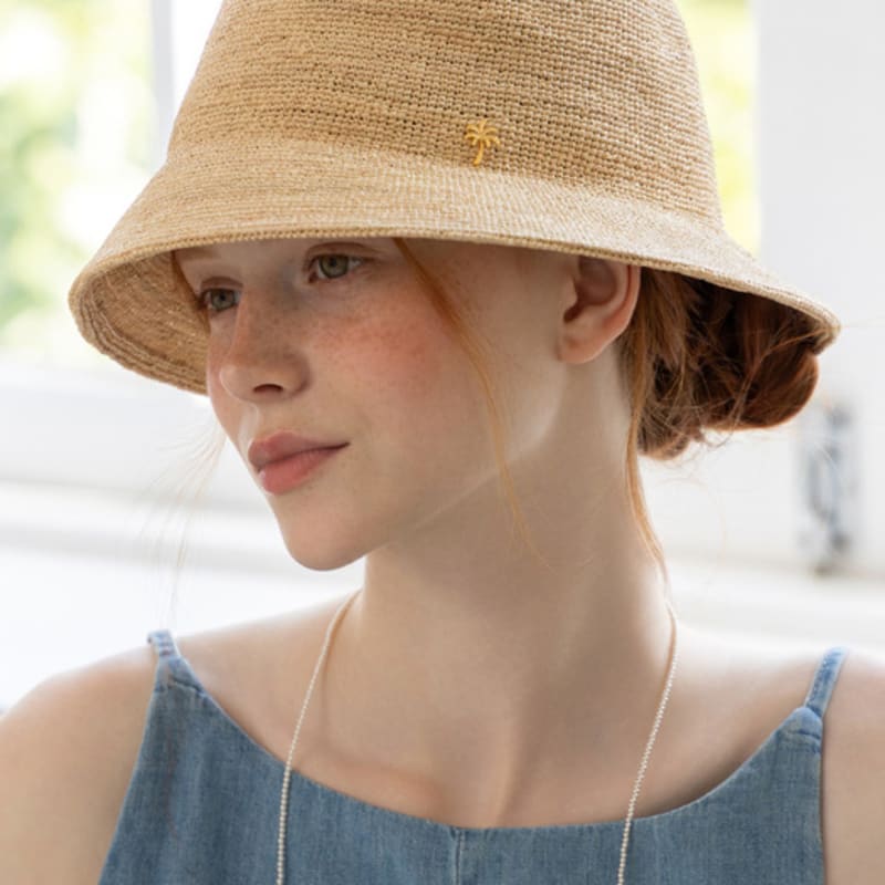 

ТАТЬЯНА NIVE Натуральная рафия Клош Шляпа-ведро HT8185 Natural BEIGE