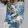 Christmas Snowman 3D Print Sweatshirts Women Autumn Raglan Long Sleeves Hoodie Street Y2k Pullover Harajuku Tops Female Clothing