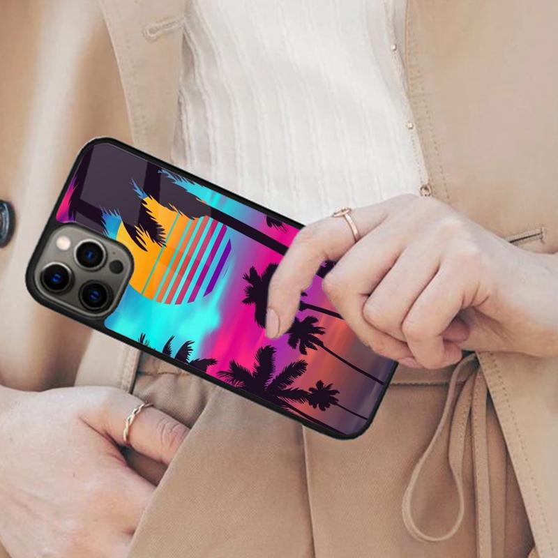 Hot Synthwave Retro 80s Neon Magnetic Phone Case For APPLE iPhone 17 Air 16 14 13 12 Pro Max 15 Plus Wireless MagSafe Cover