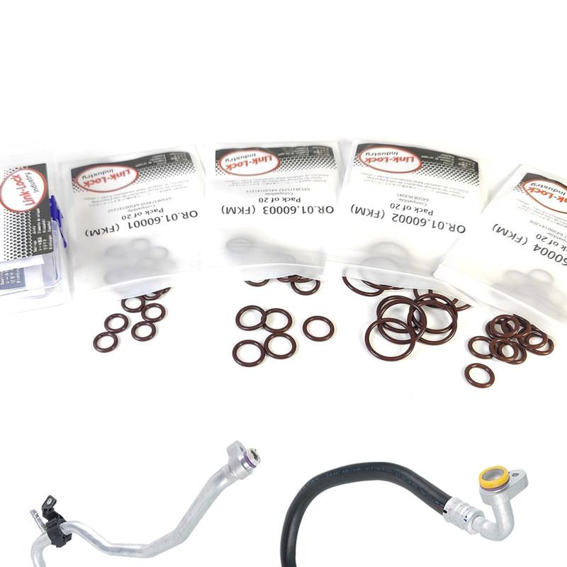 80PCS FKM OK.01.60001 Air Conditioning Pipe O-Ring kit 64508374959 64500141232 64508363041 64538375742 64530141213 64508375741