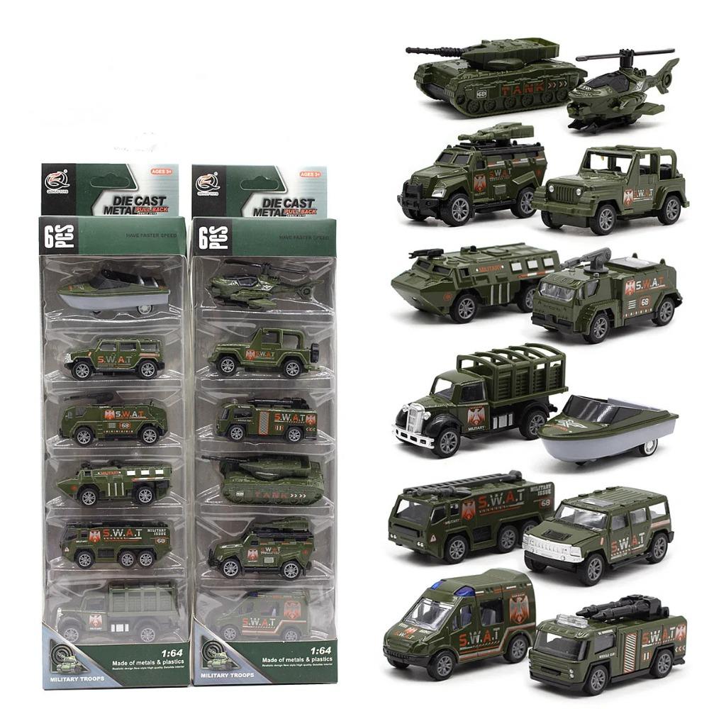 1: 64 Alloy Military Style Car Model,6-piece Set of Car Toys,original Packaging Gift,wholesale