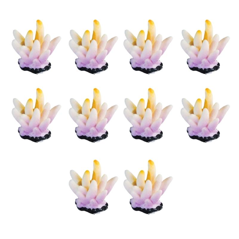 10pcs Colorful Artificial Corals Reef Decoration Simulation Corals Landscape for Bettas Fish Tanks Lovely Styles