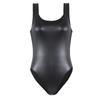 Women PU Briefs Bodysuit Shiny Camisole Leather Catsuit One-piece High-cut Bodycon Tights Jumpsuit Club Stage Pole Dance Suit