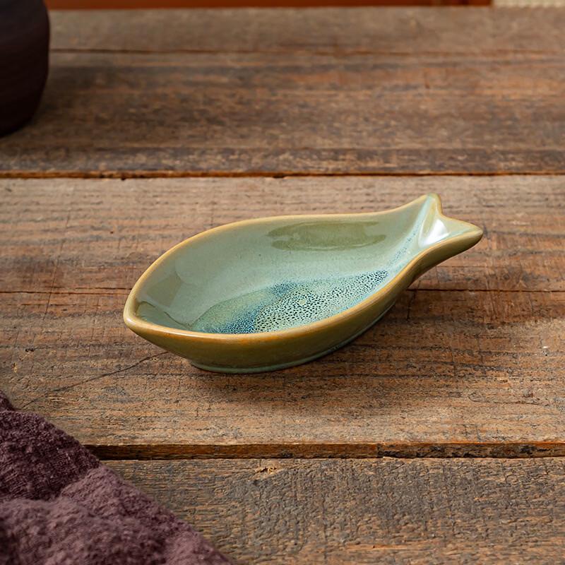 Ru Han Ceramic Underglaze Fish Snack Dish Set (3-Pack)