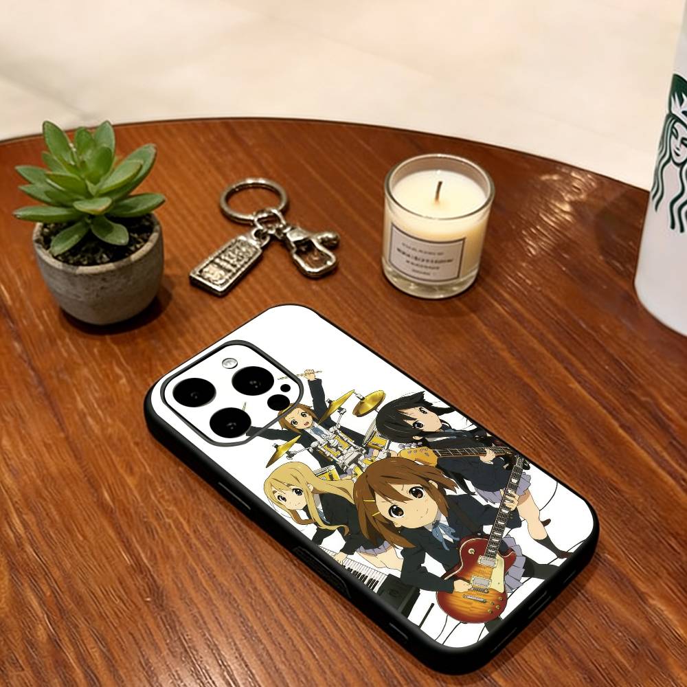K-ON Phone Case For iPhone 17,16,15,14,13,12,11 Plus,Pro Max,XS,Soft Silicone Black Cover