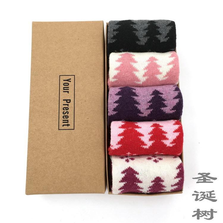 Wool Socks Boxed Winter Warm Socks for Women Thickened Medium Gift Box Socks Men's Wool Socks Boxed