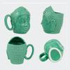 Caneca de Café Cerâmica Escultura Buda Budista Caneca de Leite Caneca com Alça Coberta Avatar de Personagem Retrato de Simulação