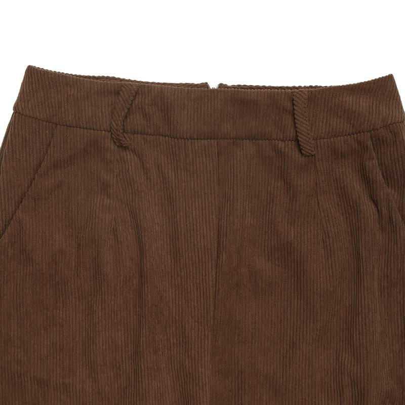 European & American Retro Corduroy Slit Skirt - Autumn/Winter 2026: Elegant Women's Commuting Style