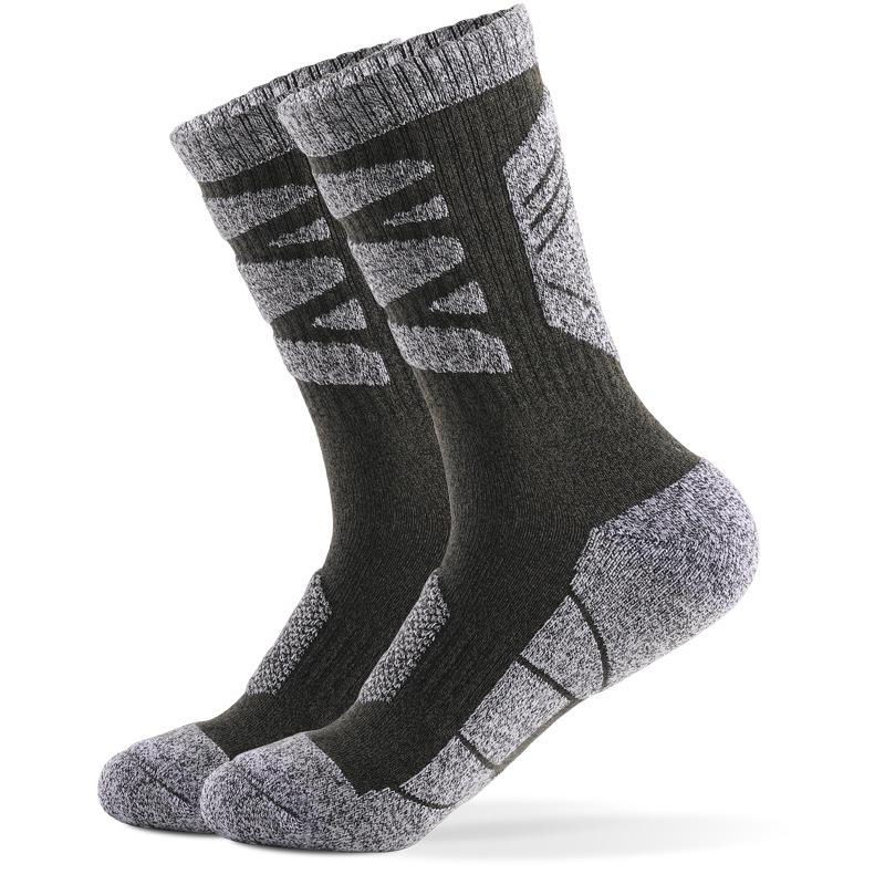 1 Paar Winter Wandelsokken Thermische Verwarmde Sokken Zachte Elastische Verdikte Anti-Slip Sokken Voor Dames Heren Outdoor Ski Kniekous