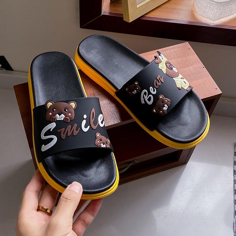 Hausschuhe Damen tragen dicksohlige Sommer Zuhause Indoor Zuhause Damenschuhe Mode Cartoon rutschfest coole Hausschuhe