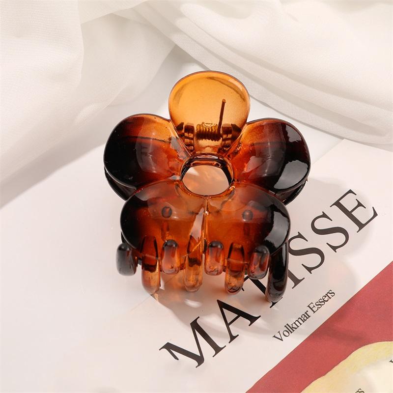 

Модные заколки-крабы для волос женские, разноцветные однотонные в форме цветка, для девочек, заколки-крабы для волос, аксессуары для волос