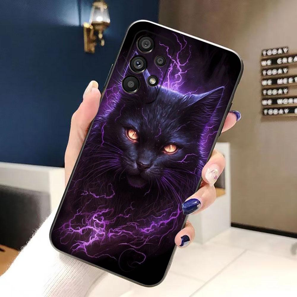 Black Cat Staring Eye Phone Case For Samsung Galaxy A72 A71 A55 A54 A53 A52 A42 A35 A34 A33 A32 A23 A22 A21S A20S A14 Case Funda