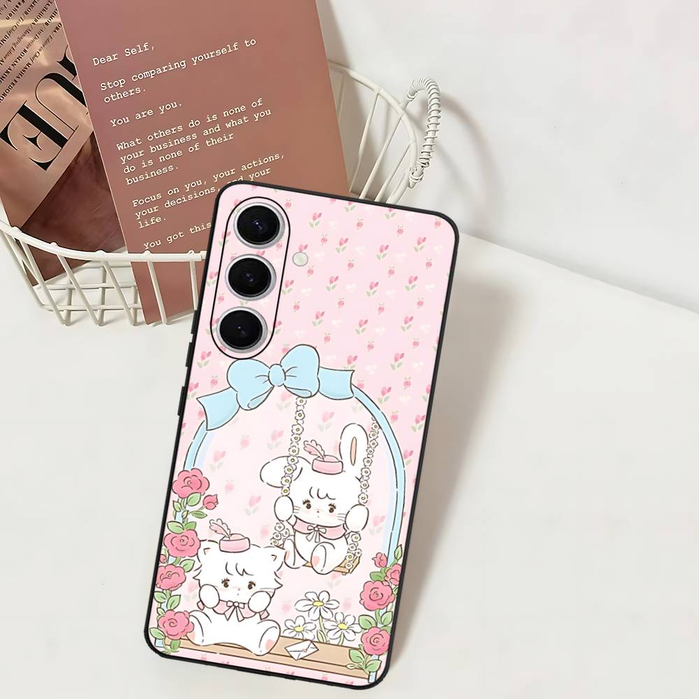 

Kawaii M-mikko Cat Cute C-Characters Phone Case For Samsung S 24 Fe 25 Ultra Plus 20 Lite 21 30 22 23 24 22 Ultra 5G Fundas Samsung S22 Plus 5G