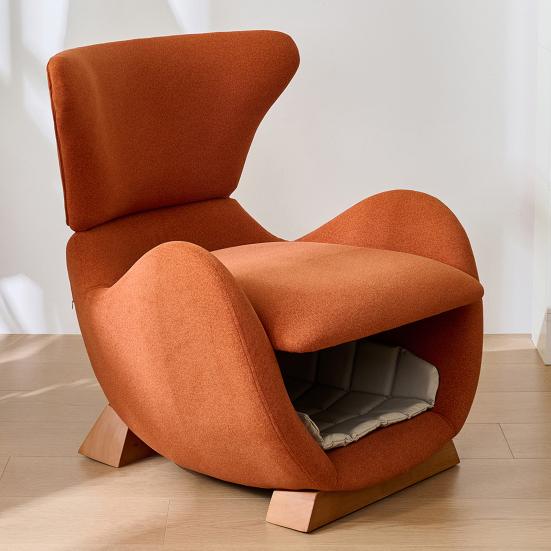 Designer Lounge Chair In Whale Shark Look, Pet-Friendly Lounge Chair, Offers Cats And Small Dogs A Place To Retreat, Anti-Cat Scratch Fabric, Single