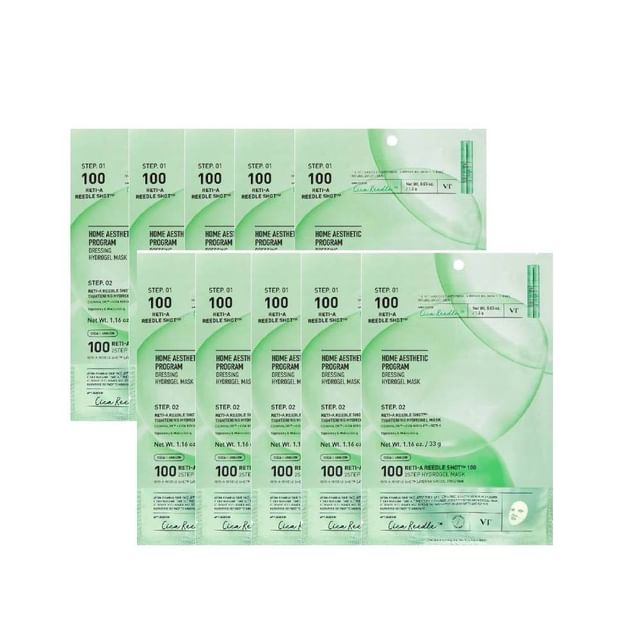 VT - Reti-A Reedle Shot 100 2Step Hydrogel Mask Bundle Set 34.5g x 10 sheets