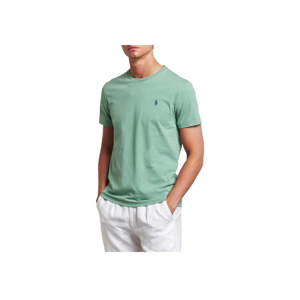 Polo Ralph Lauren Logo Print Crew Neck Short Sleeve T-Shirt Men Tops Mint-Green 710671438-375