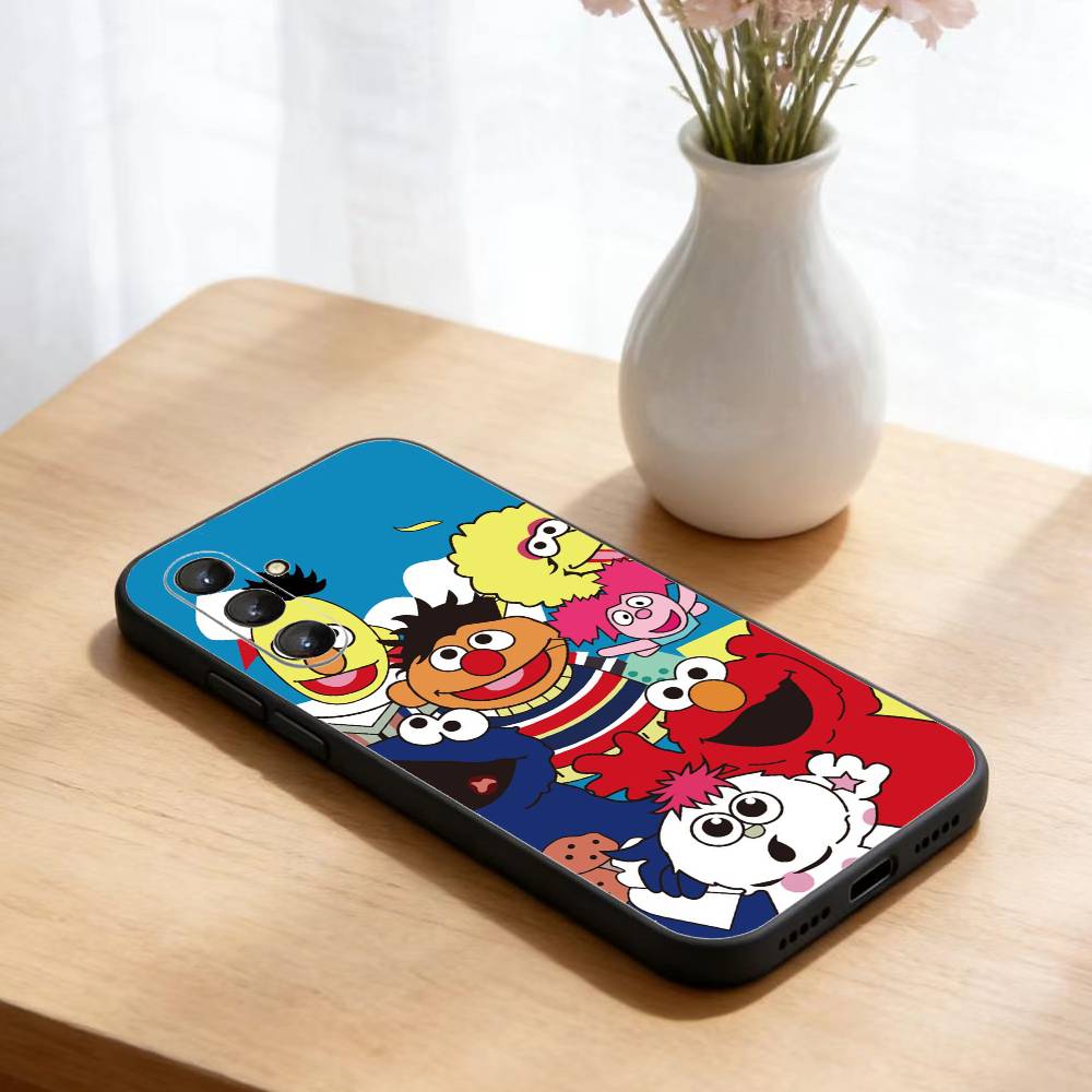 Cartoon S-Sesames-u-Streets  Phone Case For Samsung Galaxy A73,A21s,A22,A31,A52,A53,A71,A41Soft Black Shell