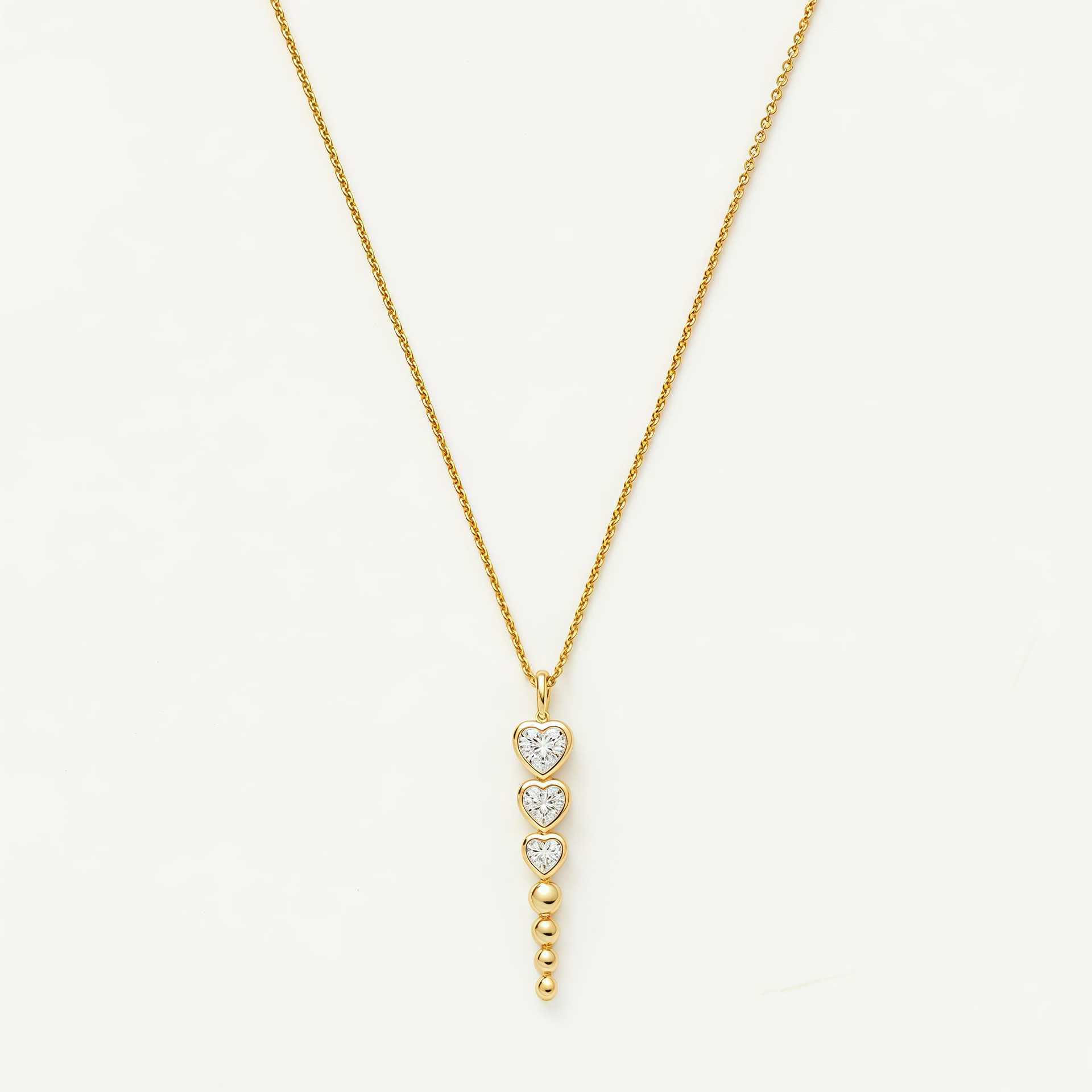 

Multi-Layer Love Diamond Stacking Wearing Necklace Gold Texture Heart-Shaped Diamond Collarbone Chain Light Luxury Commuting Dating Versatile