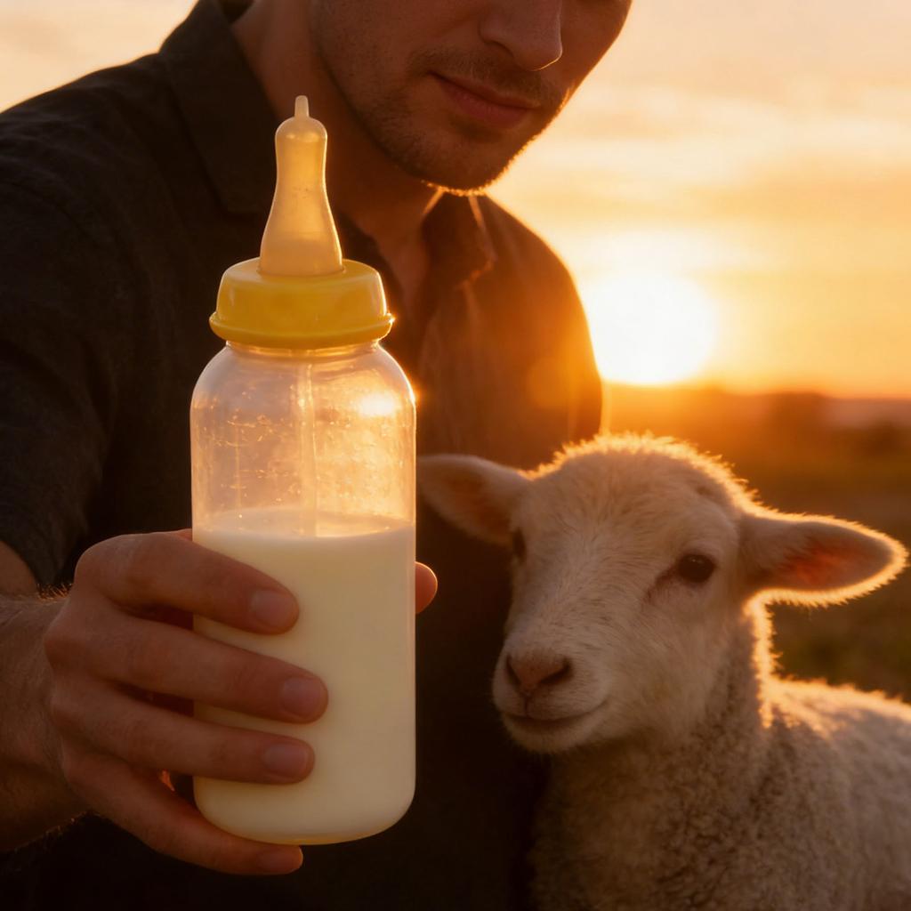 Durable Lamb Feeding Bottle with Nipple and Comfortable Grip Lamb Feeders Large Capacity Easy Feeding