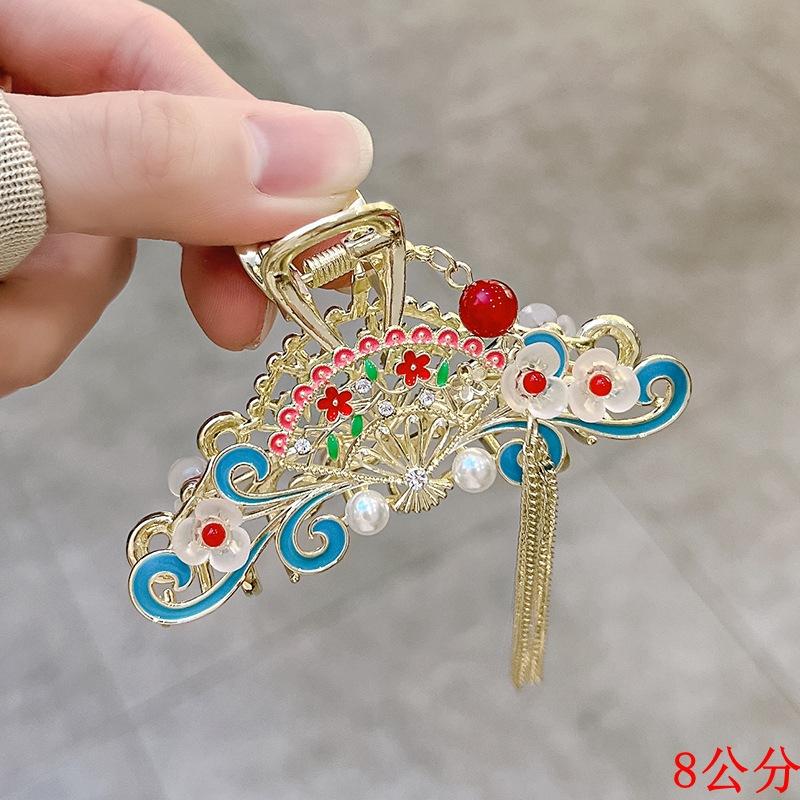 Fashion Bow Pearl Rhinestone Flower Grab Clip Temperament Half Tie Hairpin Disc Hair Shark Clip